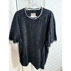 Hudson Barrow NYC Mens 3X Black White Speckled Knit T Shirt Casual Comfort